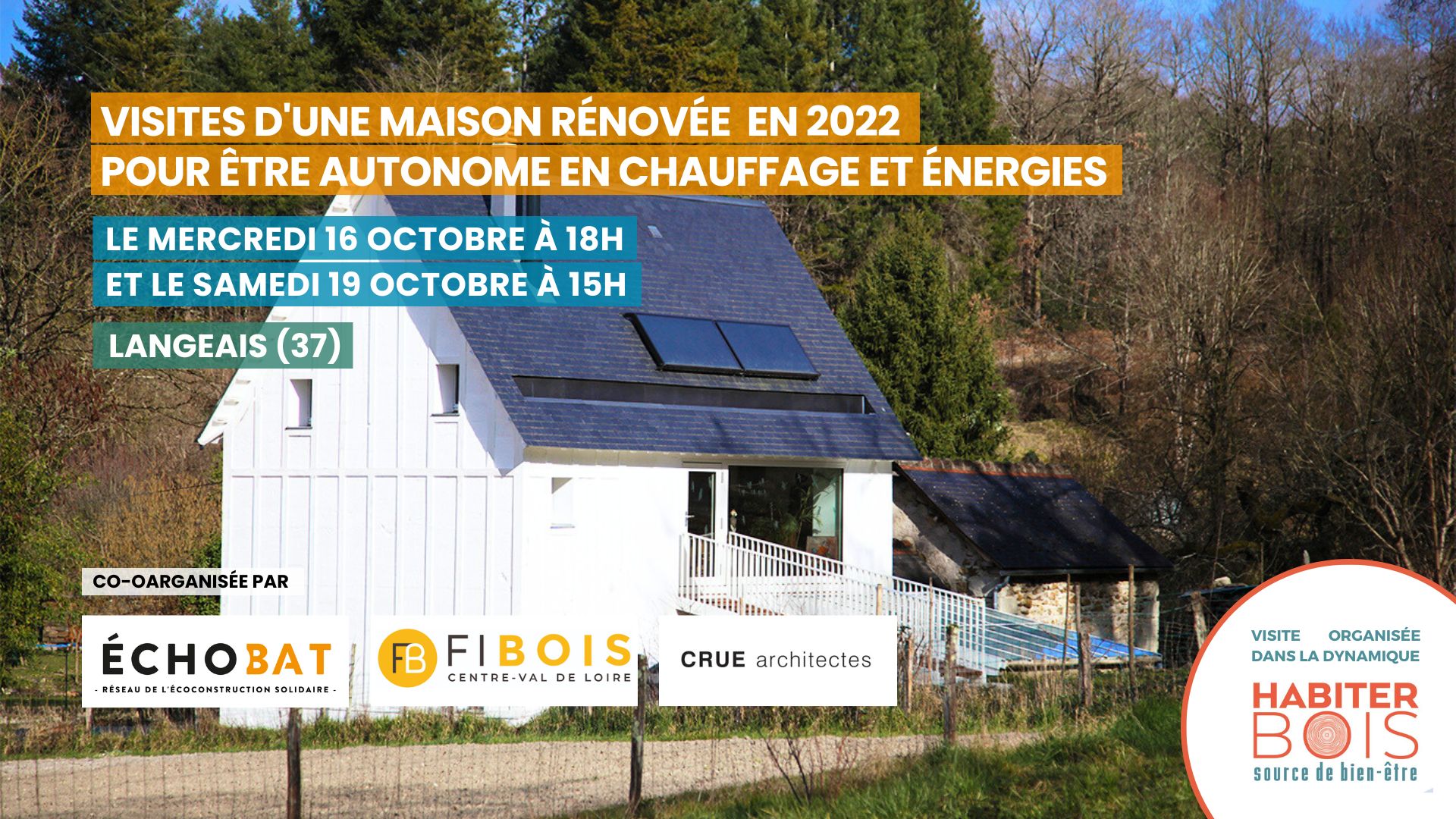 Visite d'une maison autonome en chauffage et énergie rénovée à Langeais samedi 19 octobre